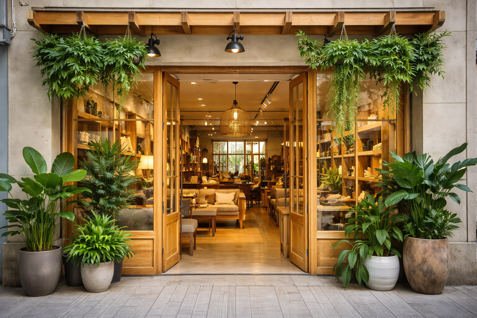 Entrada principal de la mueblería Madre Selva